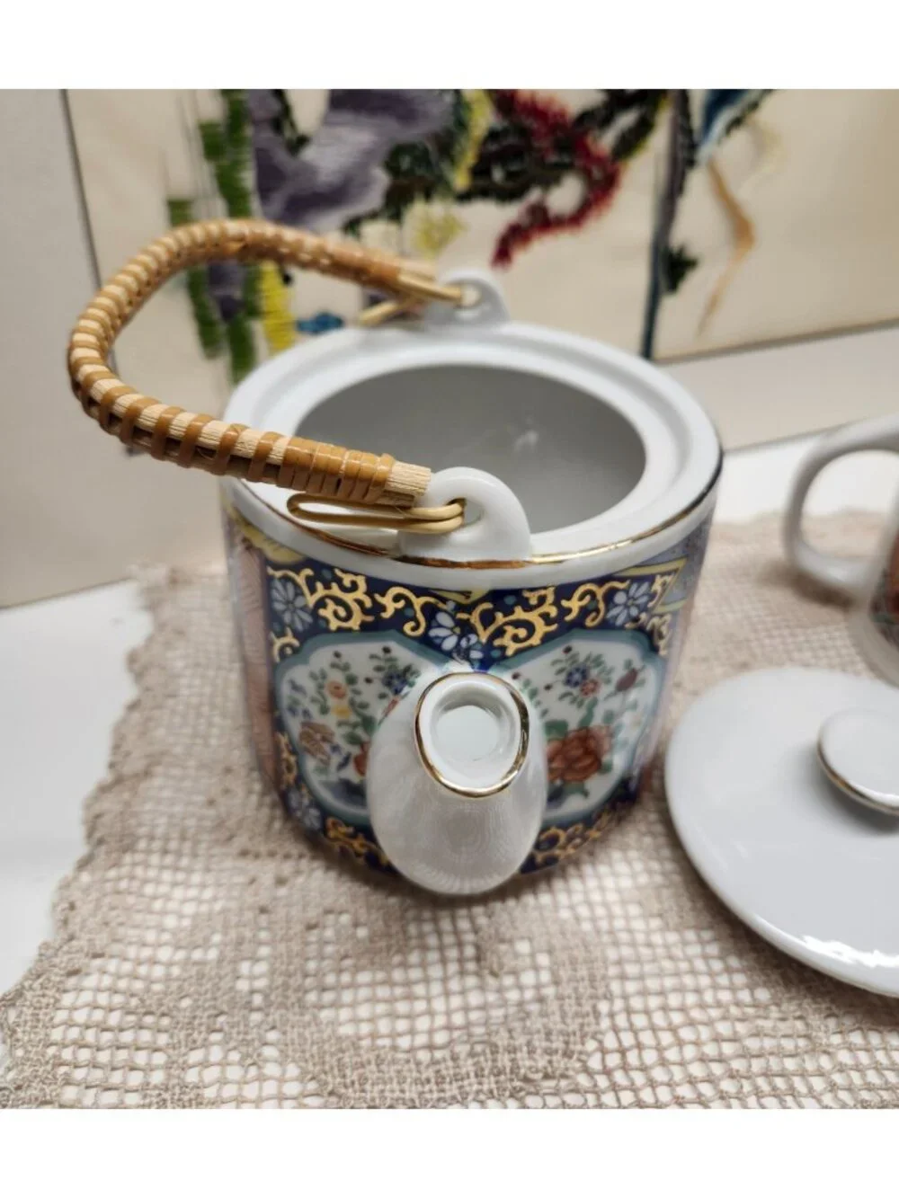 Imari Ware Teapot & Mug Set National Silver Co Nagoya Japan Vintage